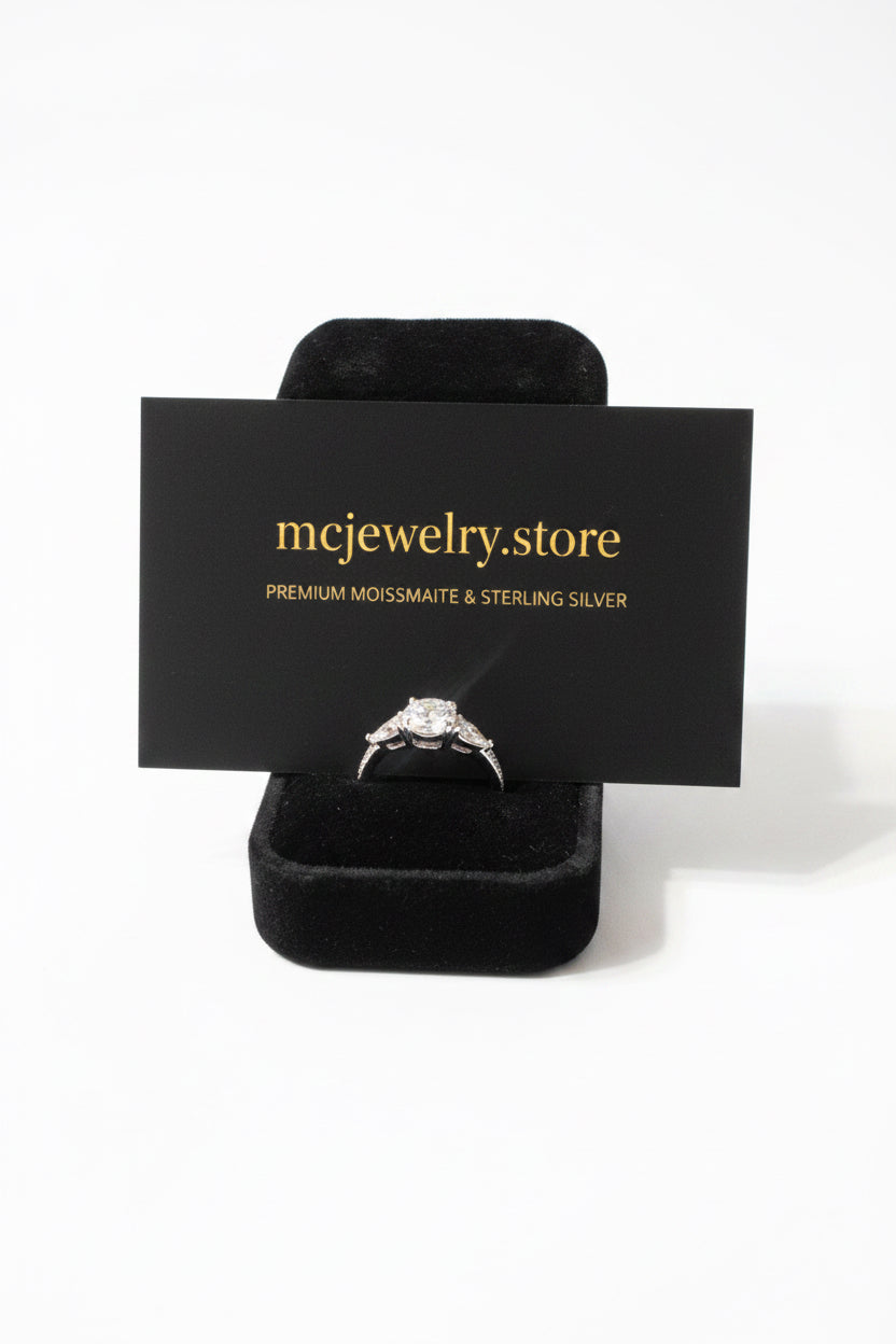 💍 3 CT Moissanite Ring with Gift Box & Business Card