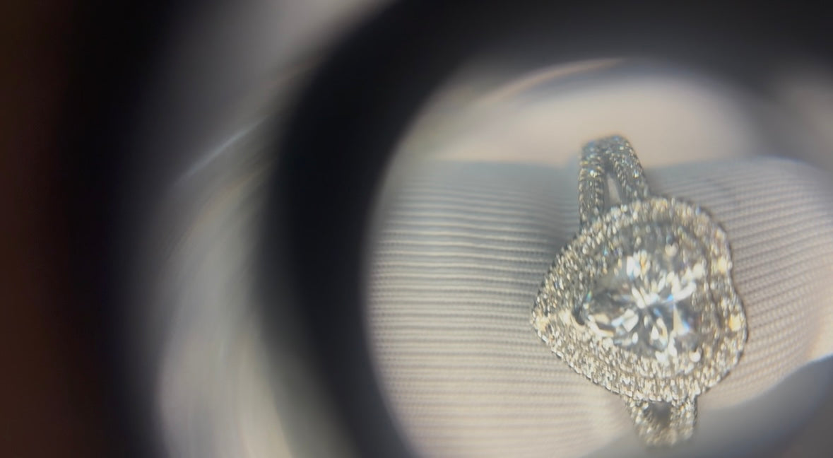 Heart Cut Moissanite Double Halo Ring