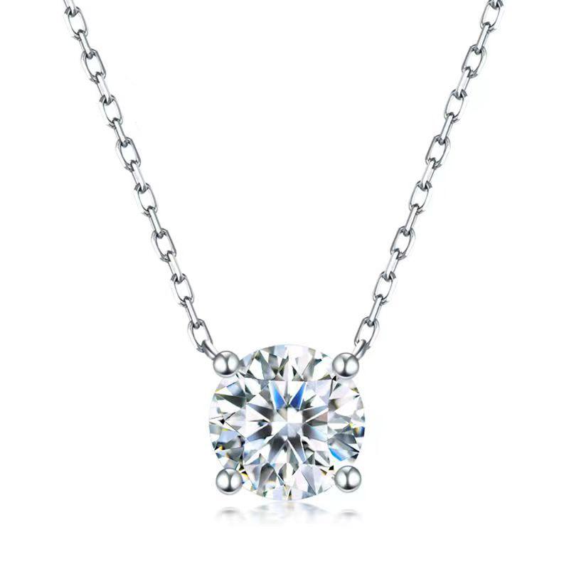 Diamond necklace on a white background