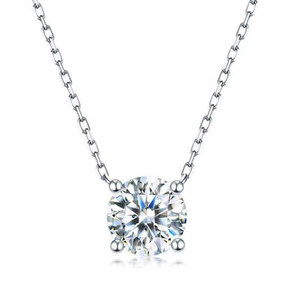 Diamond necklace on a white background