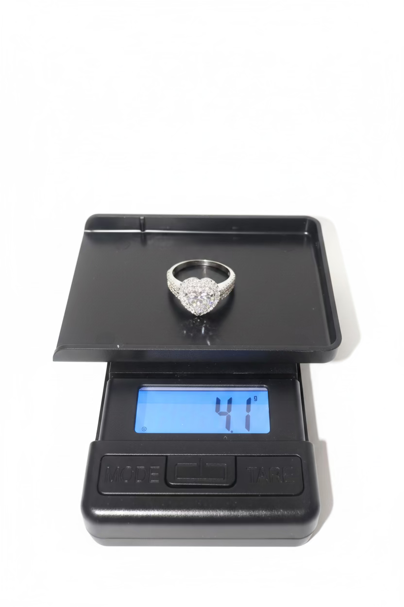Heart Cut Moissanite Double Halo Ring