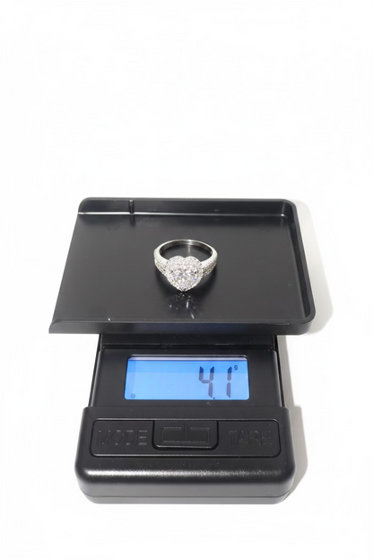 Heart Cut Moissanite Double Halo Ring