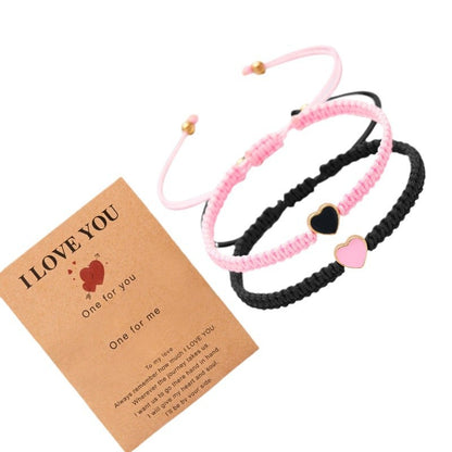 Matching Knot Bracelet Set for Couples | Adjustable Braided Rope