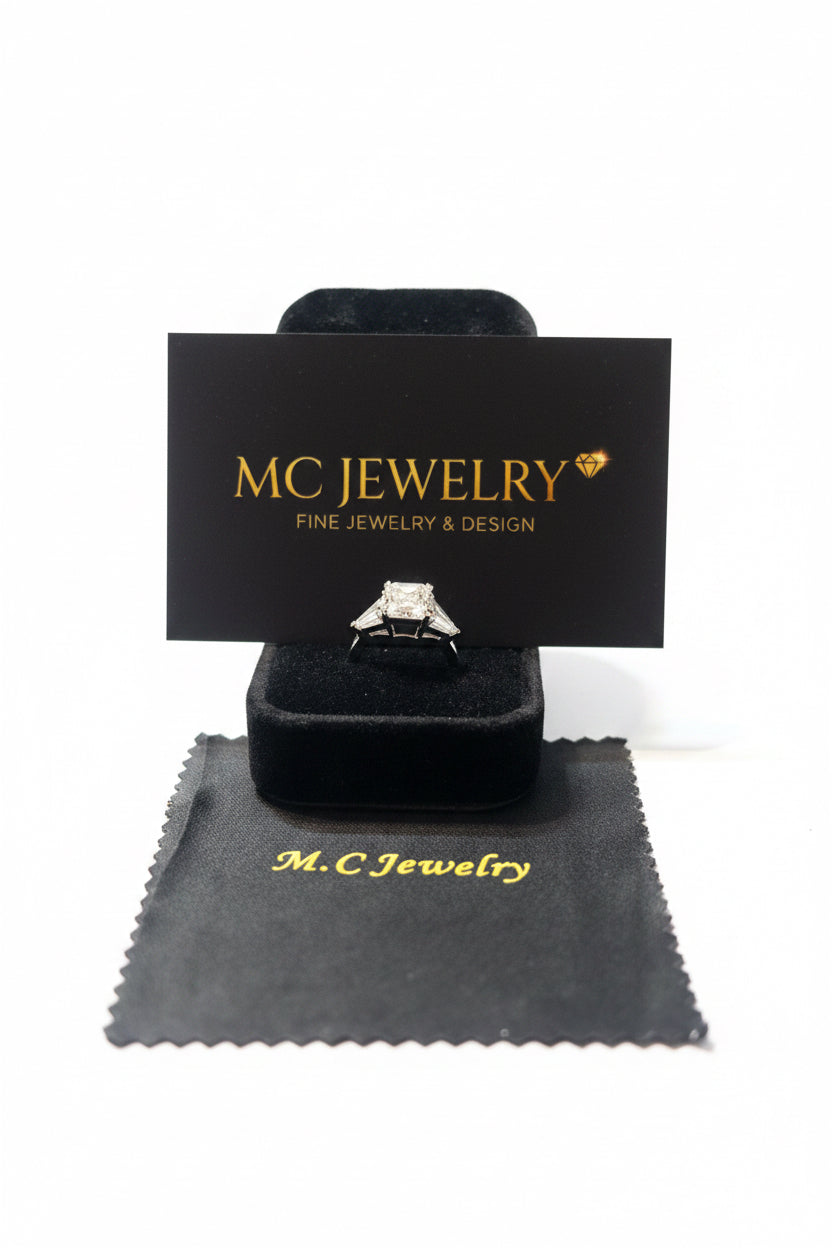 Moissanite 4ct on display 3 gems
