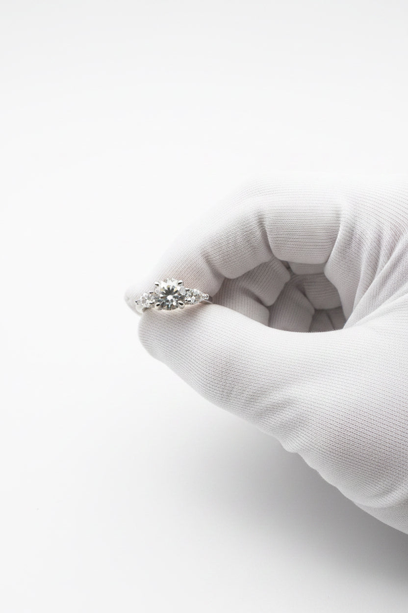 Moissanite_ring_3rd_stack with out jeweler handles with jeweler gloves