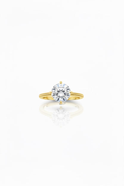 3ct Moissanite Solitaire Ring | S925 Sterling Silver | Gold Tone | D Color Mc Jewelry