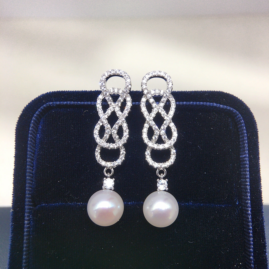 Pearl Drop Earrings with Crystal Accents | Bridal & Luxury Style