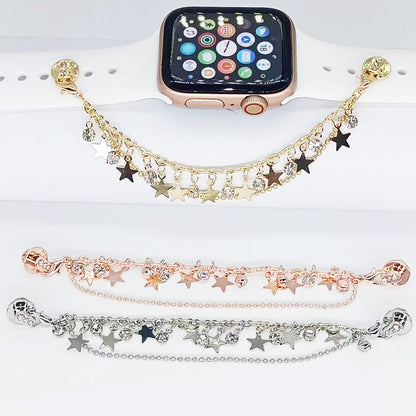 Star Charm Watch Bracelet – Rhinestone Smartwatch Accessory for Women