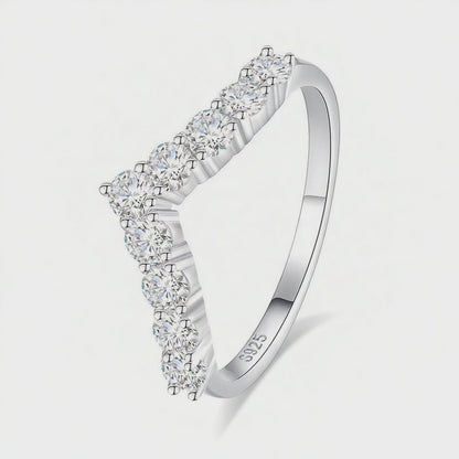 Royal Spark V Ring | 925 Sterling Silver | CZ Ring