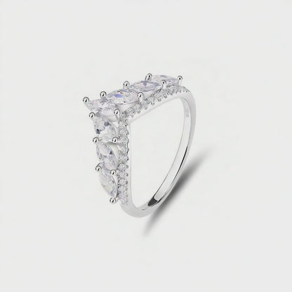 Radiant V Band | 925 Sterling Silver | CZ Ring